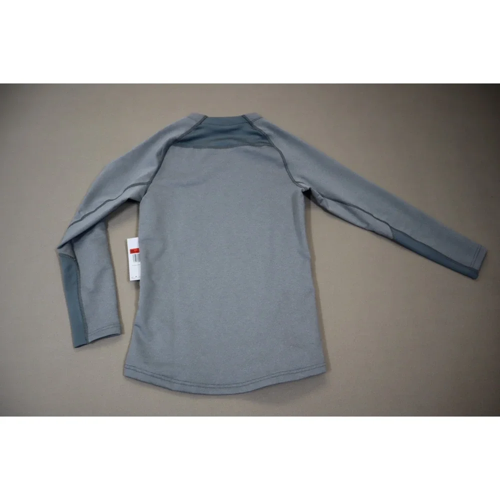 Nike Boys Grey Pro Warm Standard-Fit‎ Logo-Print Long-Sleeve T-Shirt Size L